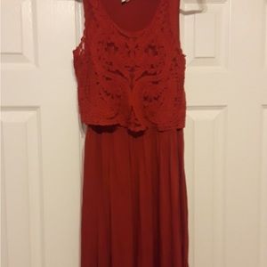 Anthropologie Lilka Geranium Lace Dress XS